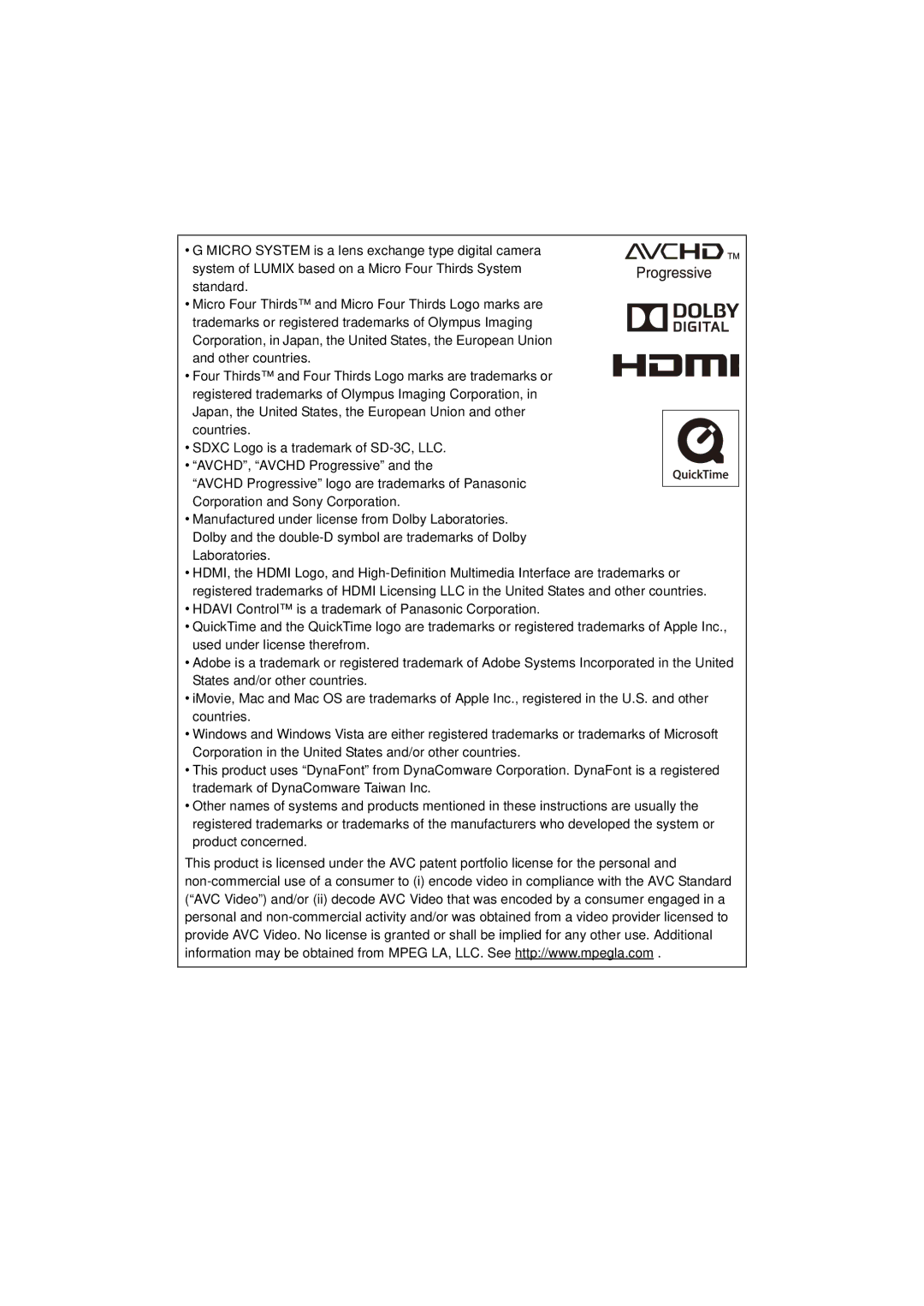 Panasonic F0612MC0, DMCG5KK, VQT4H13 owner manual 