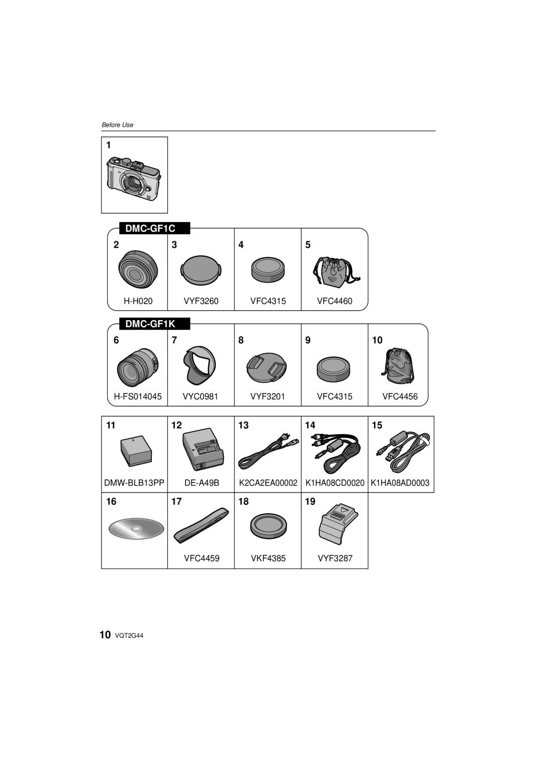 Panasonic DMCGF1KK, DMCGF1CK operating instructions DMC-GF1C, DMC-GF1K, DMW-BLB13PP DE-A49B 