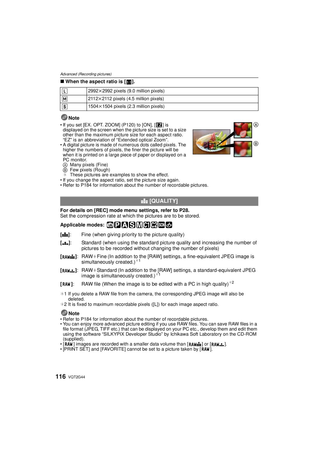 Panasonic DMC-GF1C, DMCGF1CK, DMCGF1KK operating instructions Quality 