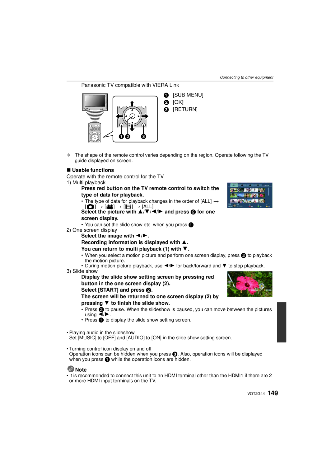 Panasonic DMC-GF1C, DMCGF1CK, DMCGF1KK operating instructions SUB Menu, Return, Usable functions 