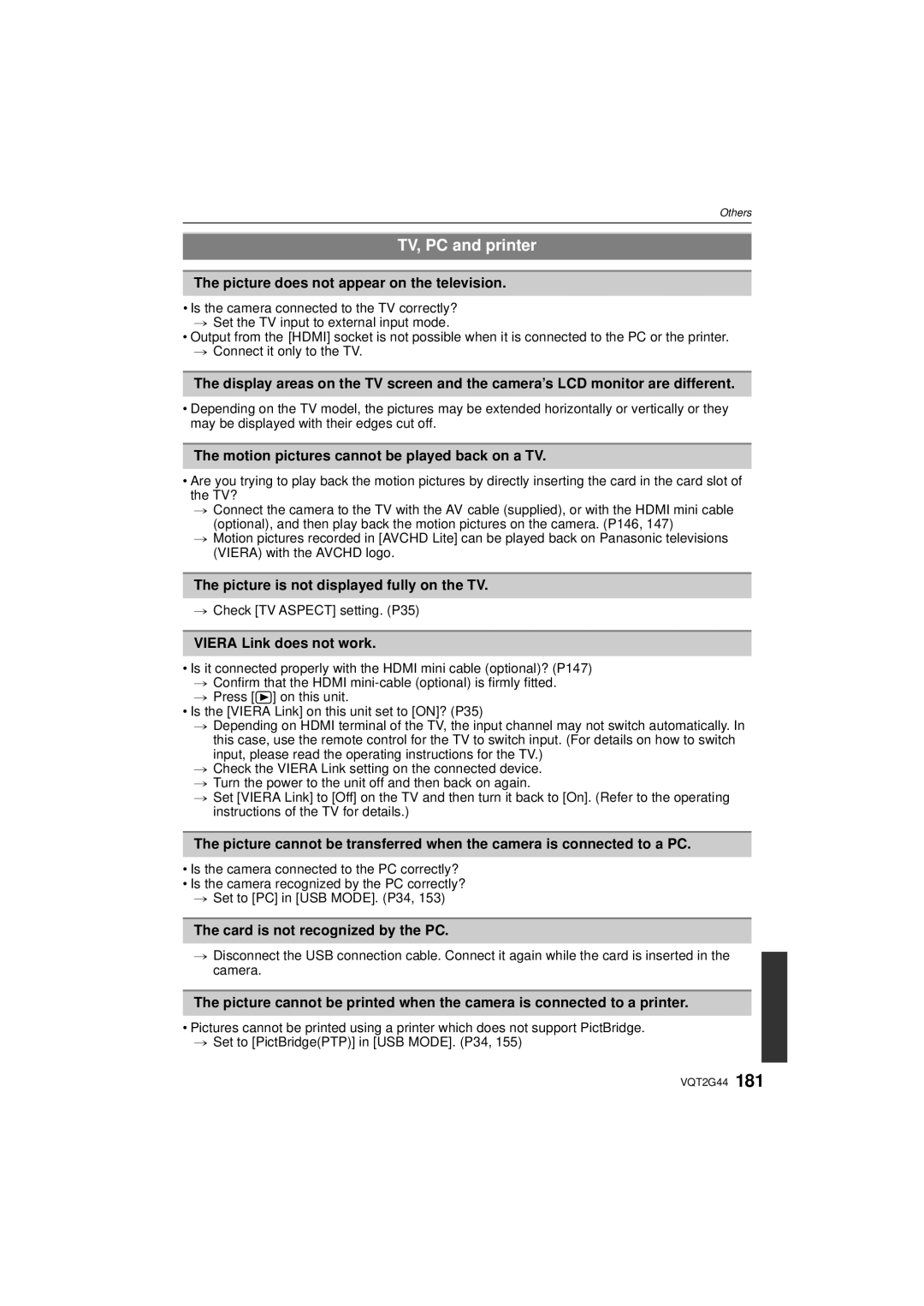 Panasonic DMCGF1KK, DMCGF1CK, DMC-GF1C operating instructions TV, PC and printer 