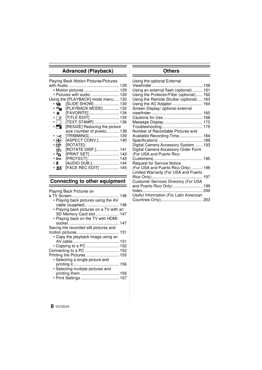 Panasonic DMC-GF1C Playing Back Motion Pictures/Pictures, 129, Using the Playback mode menu 130, 132, 134, 135, 136 