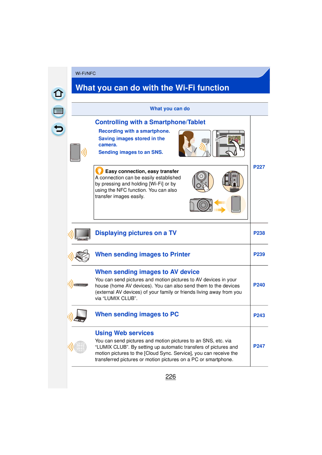 Panasonic DMCGF6KK owner manual What you can do with the Wi-Fi function, 226 