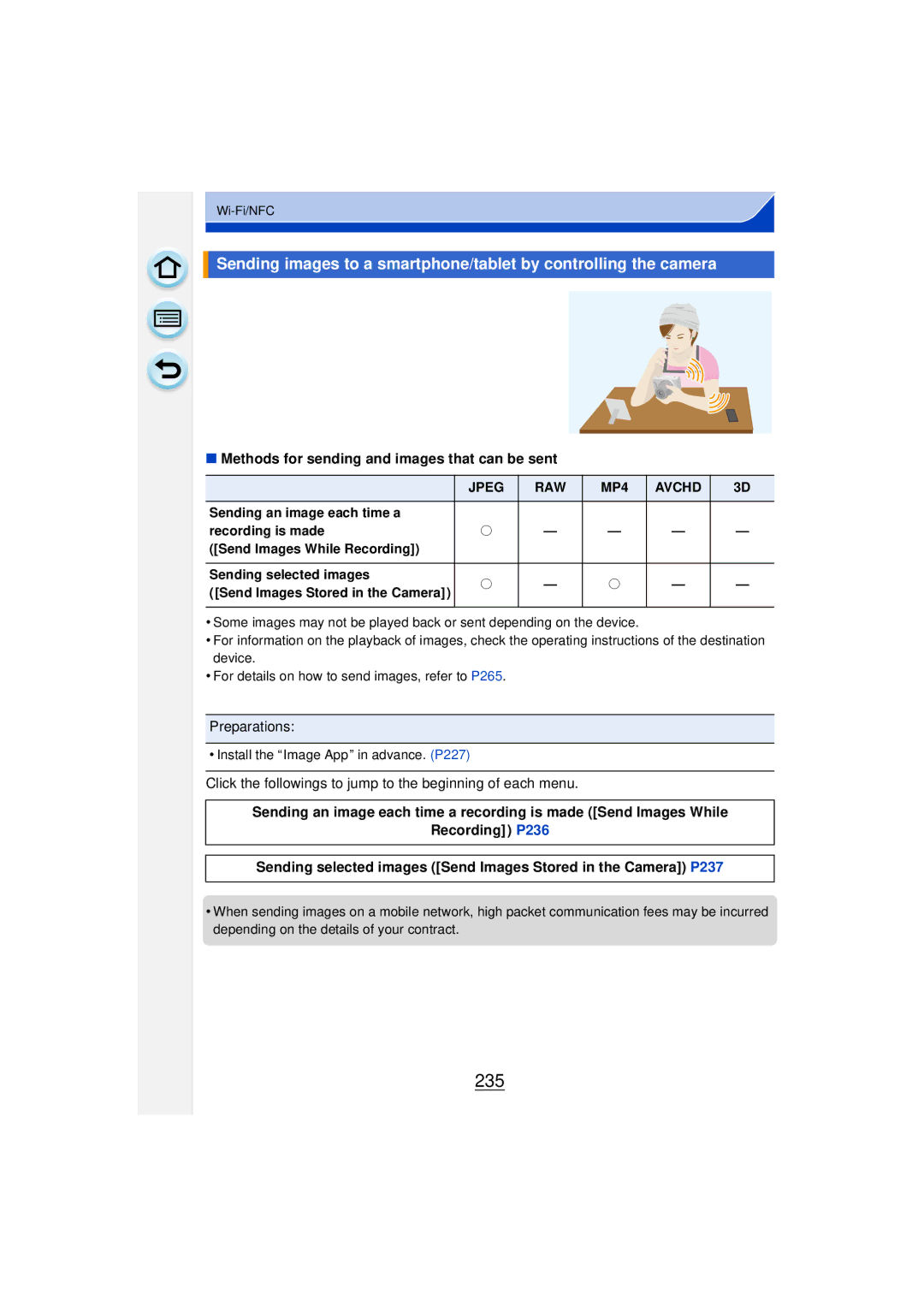 Panasonic DMCGF6KK owner manual 235, Methods for sending and images that can be sent 