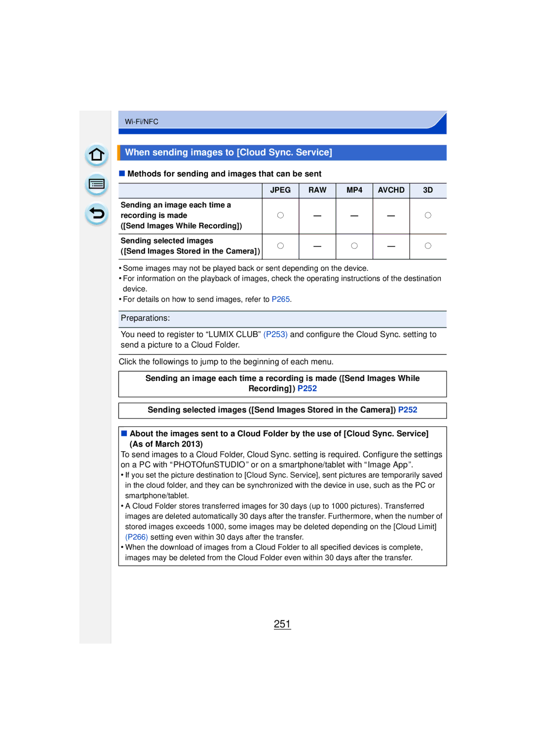 Panasonic DMCGF6KK owner manual 251, When sending images to Cloud Sync. Service 