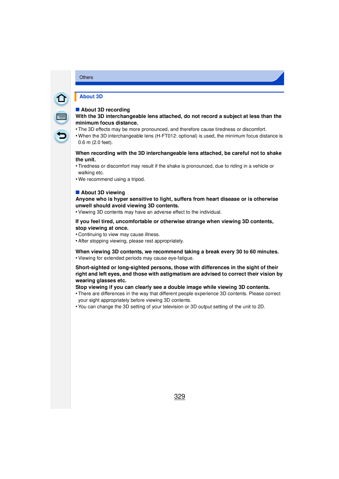 Panasonic DMCGF6KK owner manual 329, About 3D 