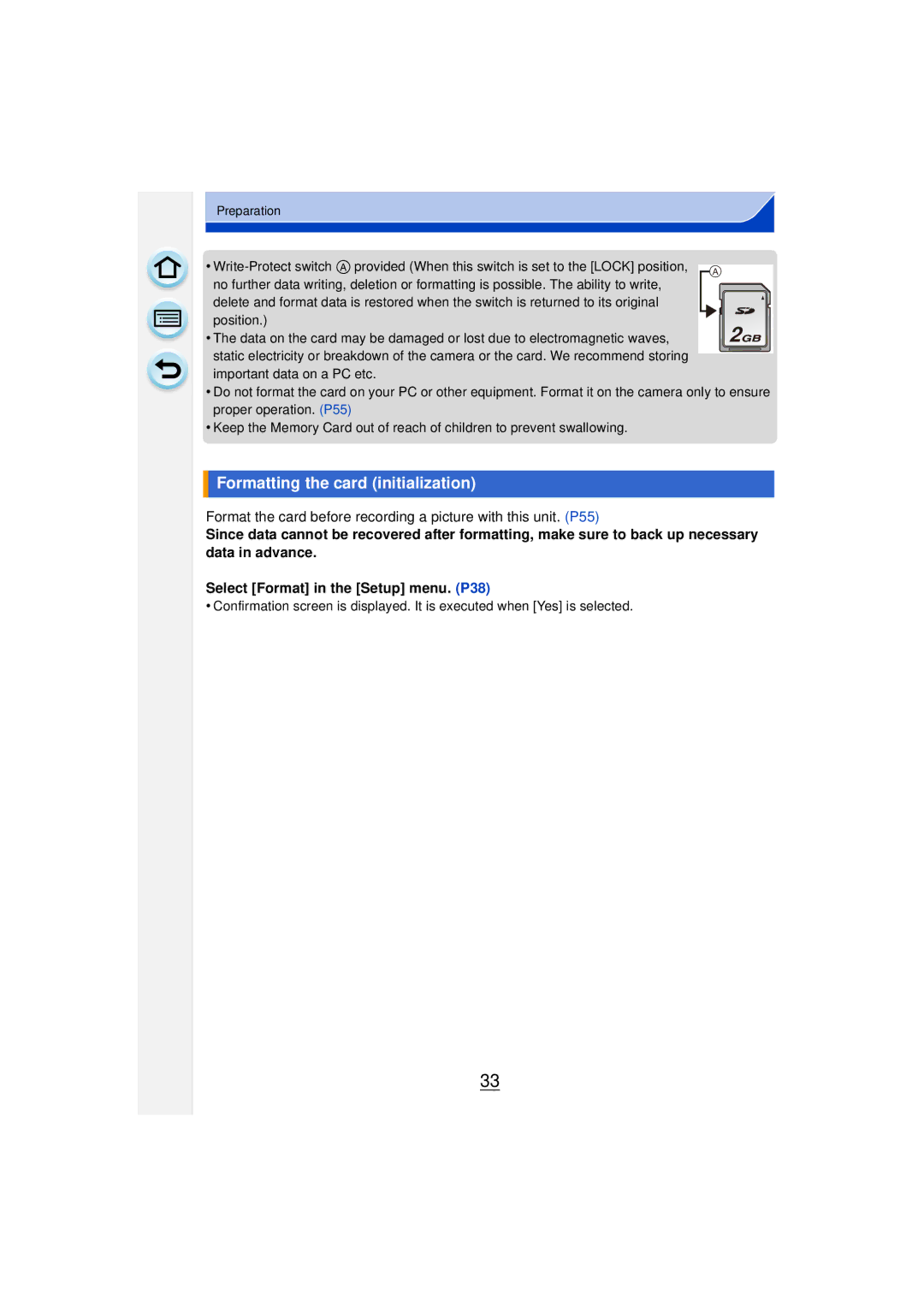 Panasonic DMCGF6KK owner manual Formatting the card initialization 