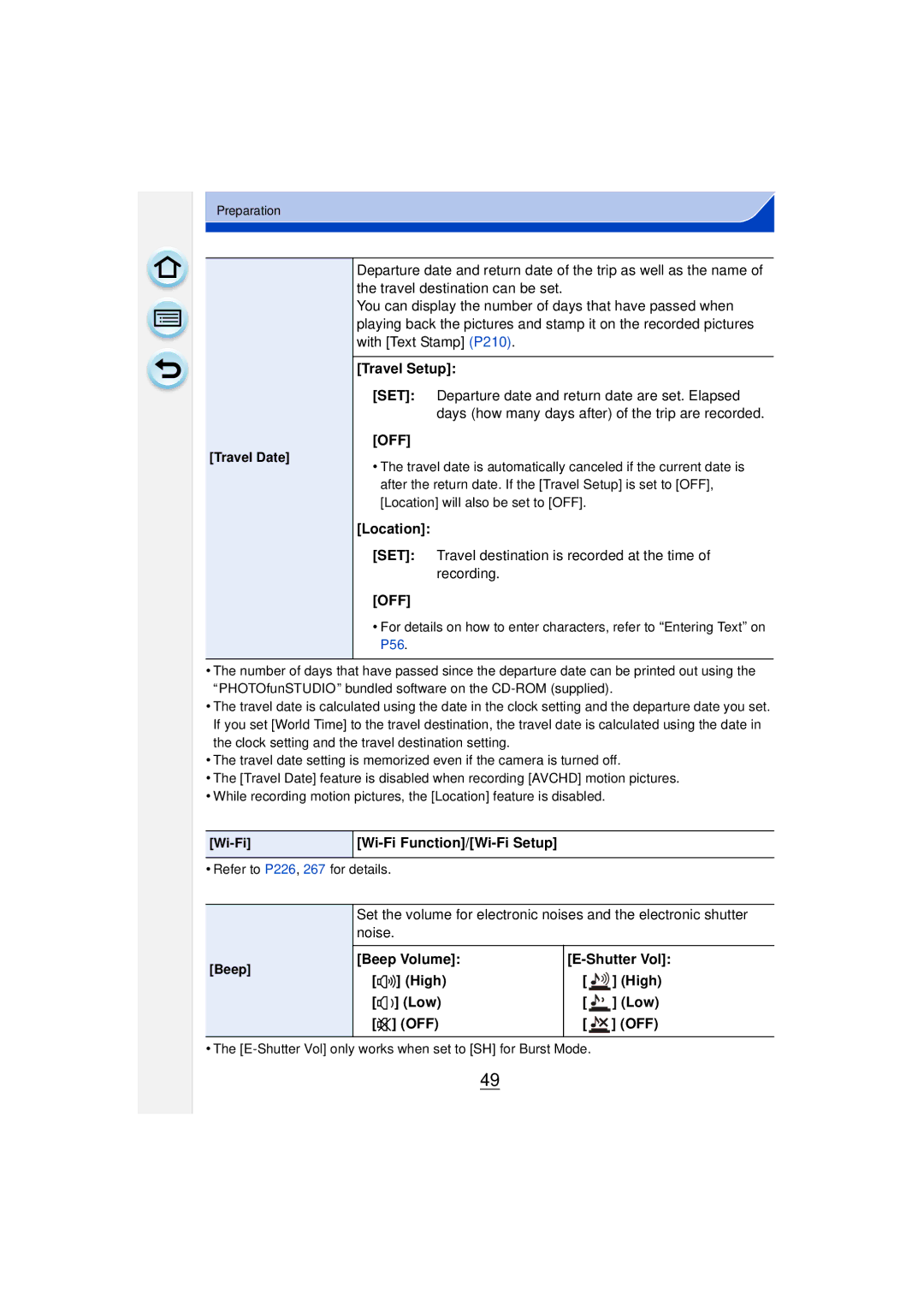 Panasonic DMCGF6KK owner manual Travel Setup, Location, SET Travel destination is recorded at the time of recording 