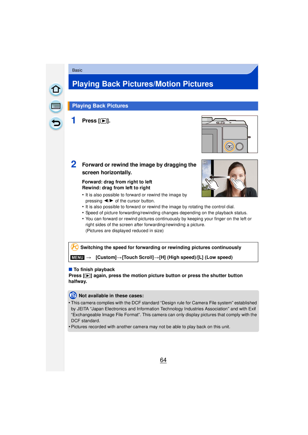 Panasonic DMCGF6KK owner manual Playing Back Pictures/Motion Pictures 