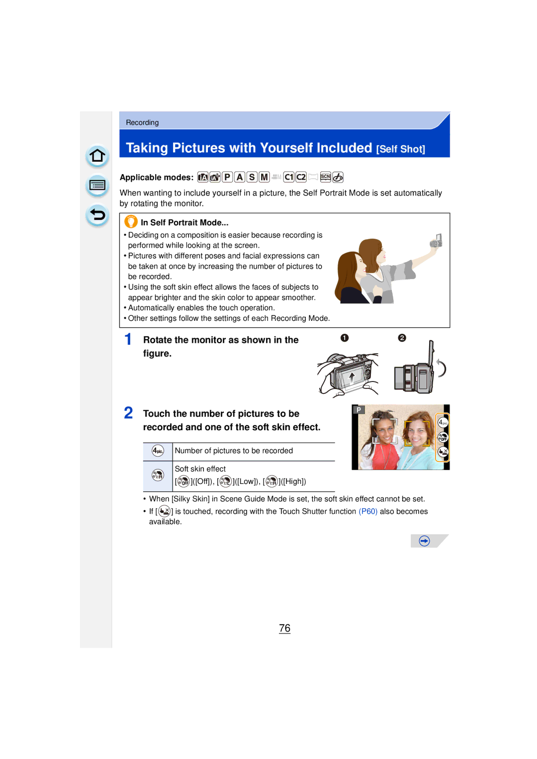 Panasonic DMCGF6KK owner manual Taking Pictures with Yourself Included Self Shot, Self Portrait Mode 