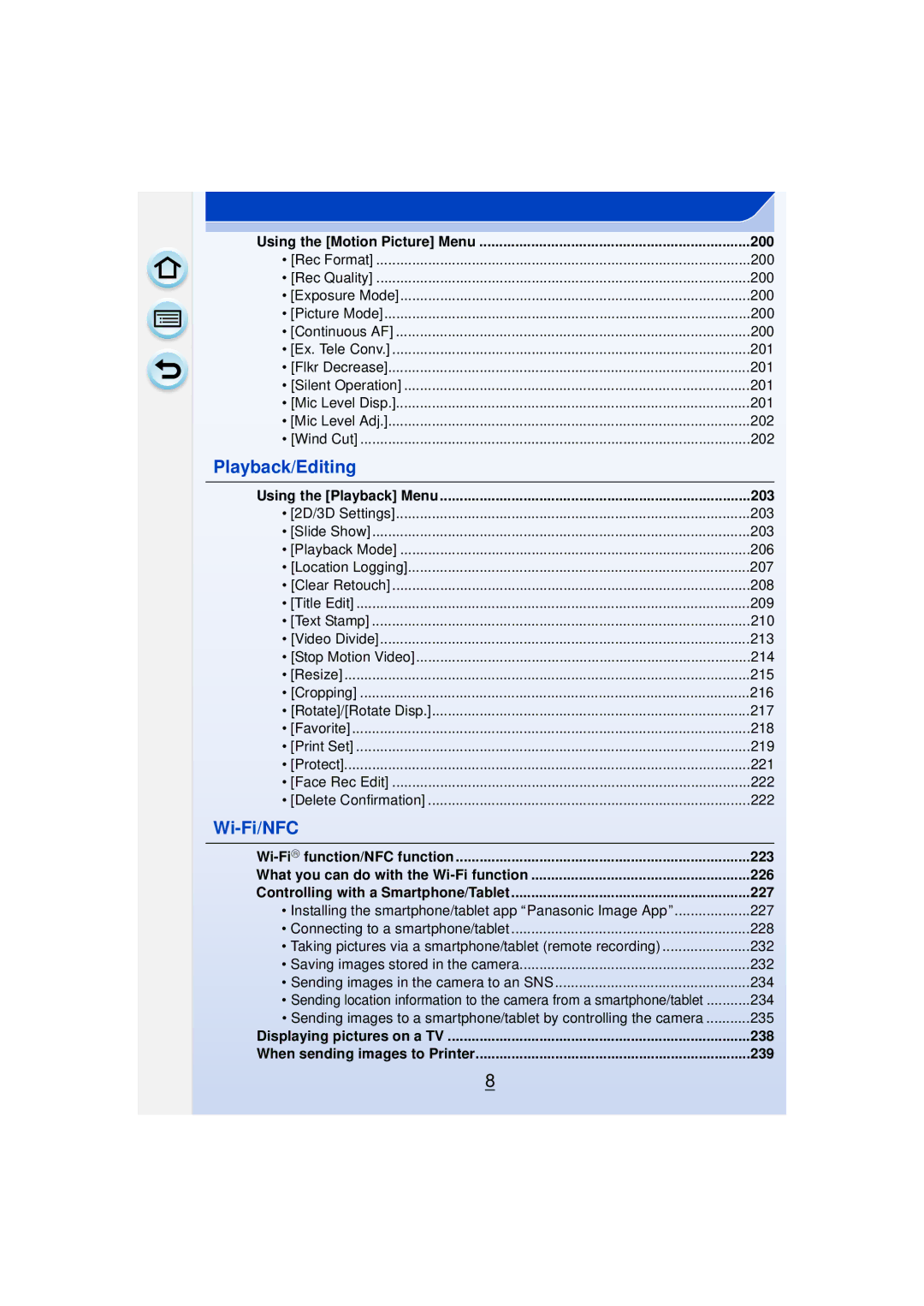 Panasonic DMCGF6KK owner manual Using the Motion Picture Menu 200, Using the Playback Menu 203 