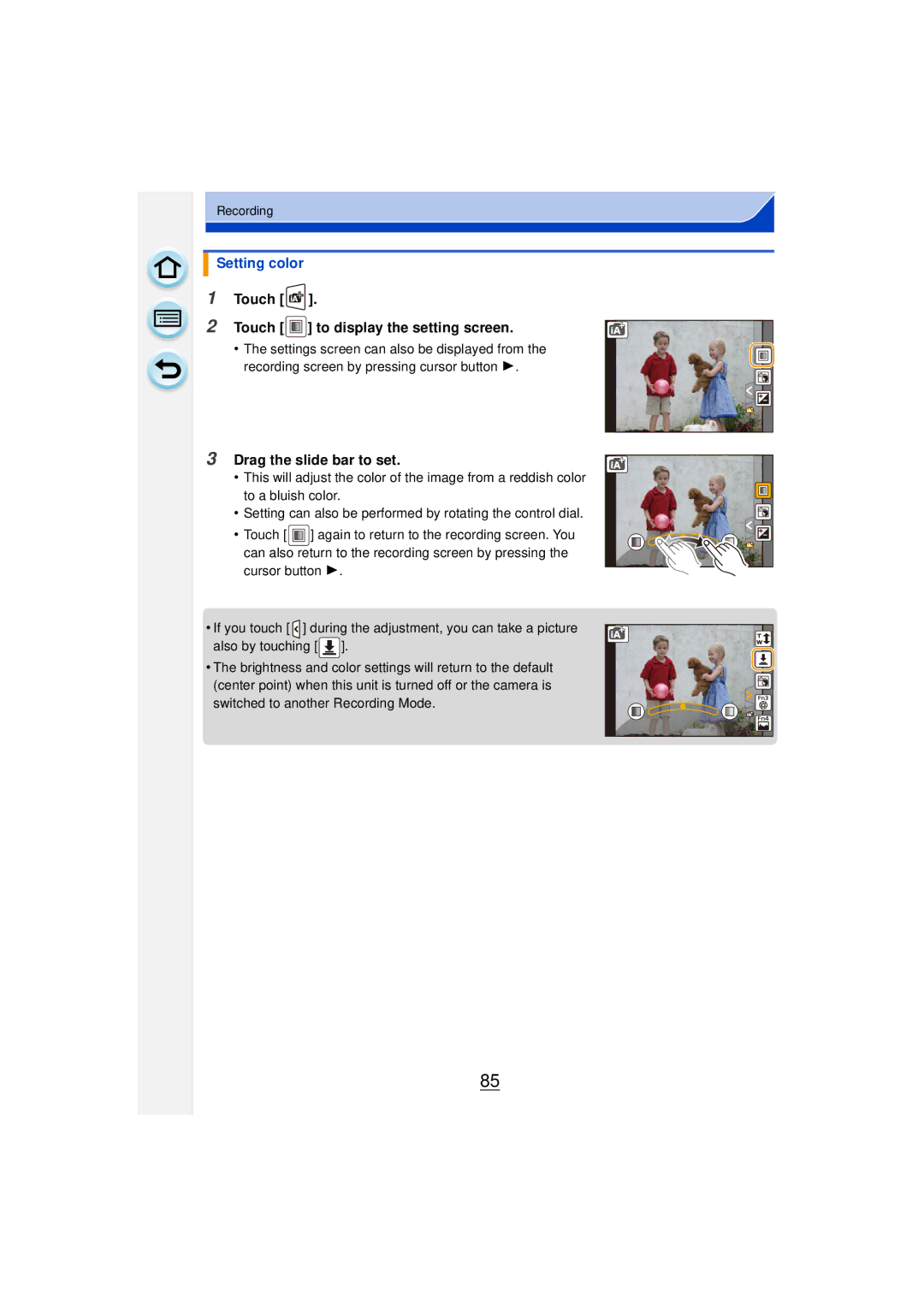 Panasonic DMCGF6KK owner manual Setting color 