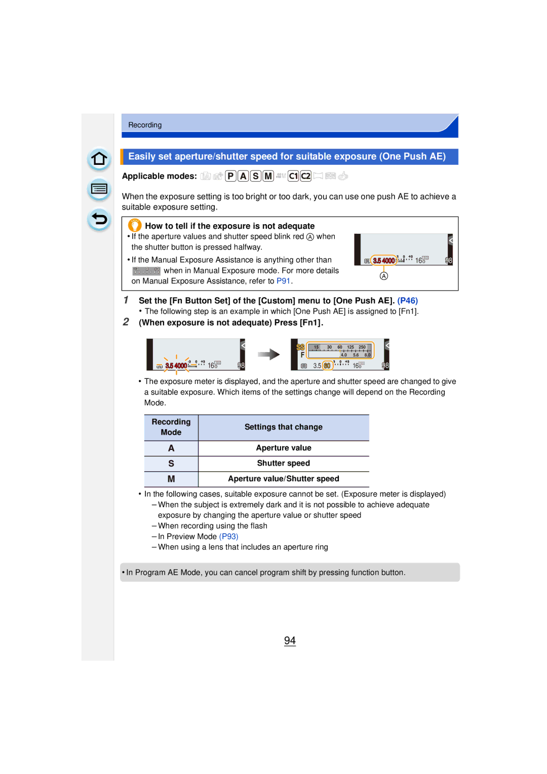 Panasonic DMCGF6KK owner manual How to tell if the exposure is not adequate, When exposure is not adequate Press Fn1 