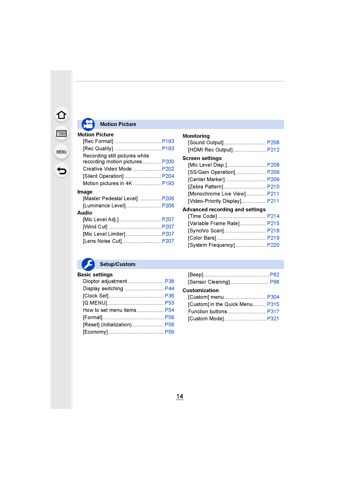 Panasonic DMCGH4KBODY, DMCGH4YAGH owner manual Motion Picture 