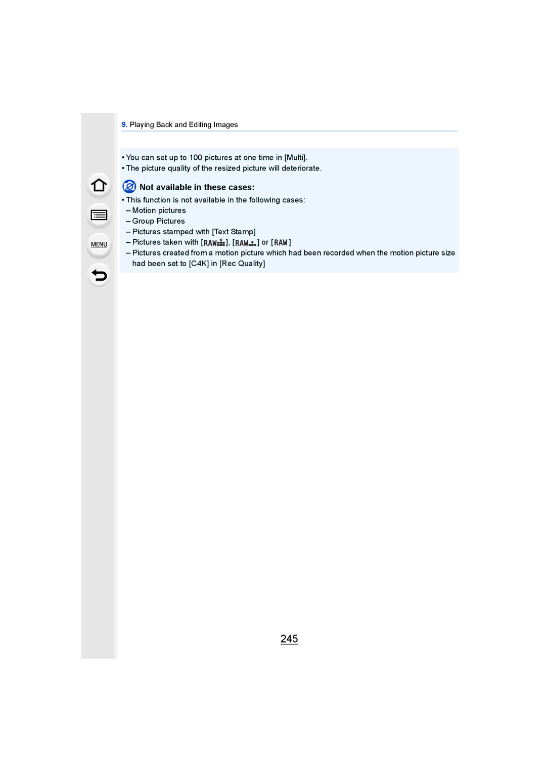 Panasonic DMCGH4YAGH, DMCGH4KBODY owner manual 245 