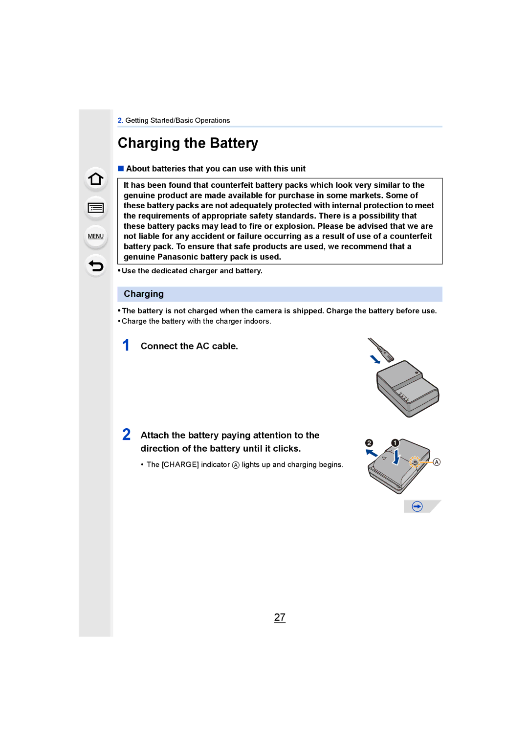 Panasonic DMCGH4YAGH, DMCGH4KBODY owner manual Charging the Battery, About batteries that you can use with this unit 