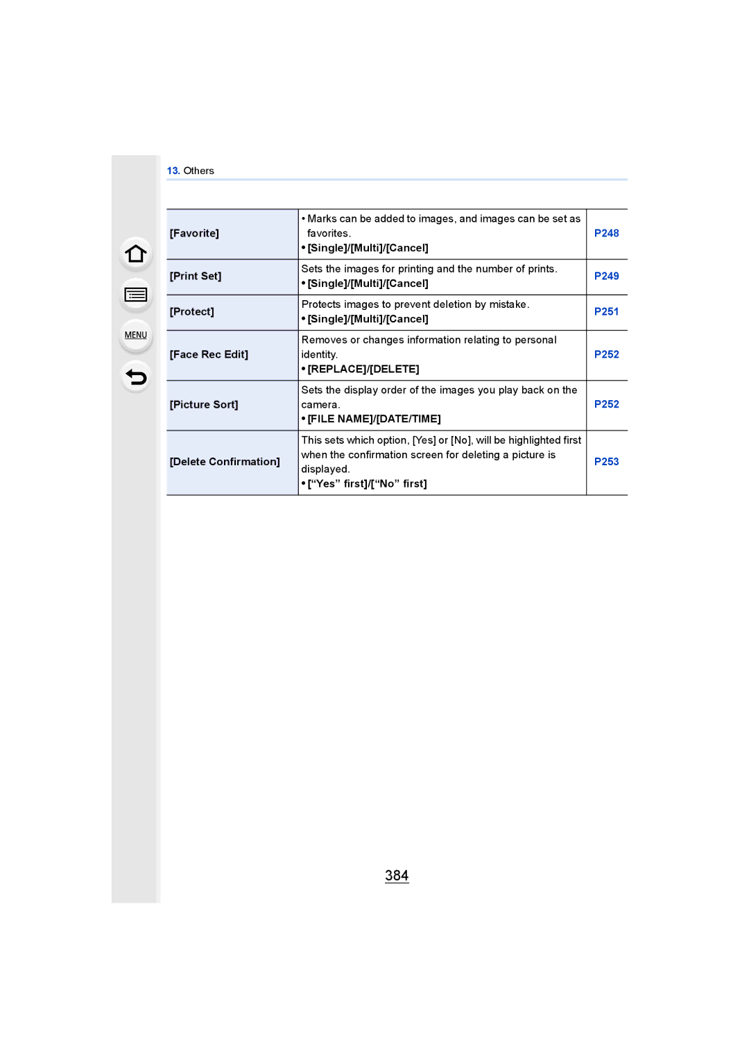 Panasonic DMCGH4KBODY, DMCGH4YAGH owner manual 384, Replace/Delete, File NAME/DATE/TIME 