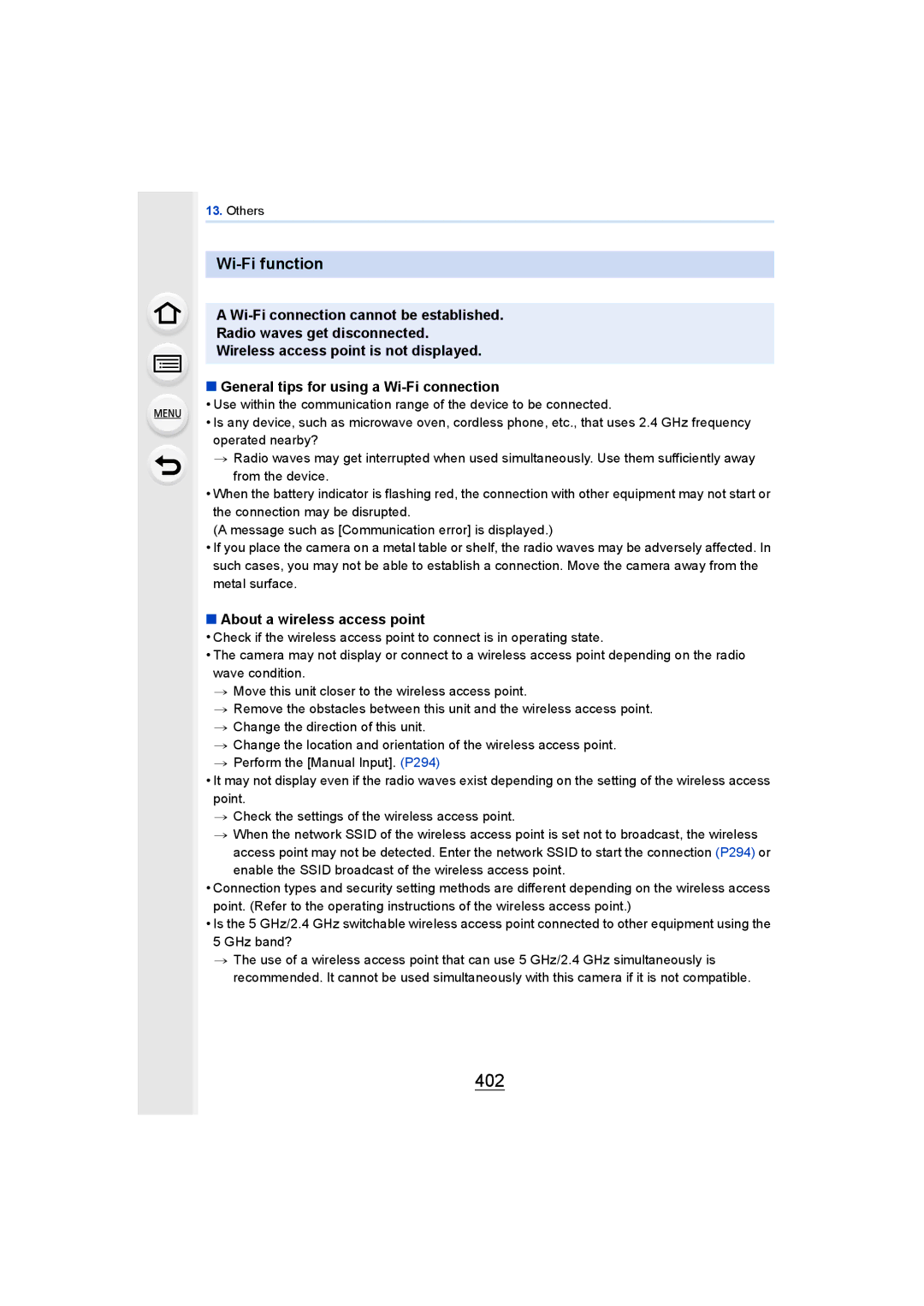 Panasonic DMCGH4KBODY, DMCGH4YAGH owner manual 402, Wi-Fi function, About a wireless access point 