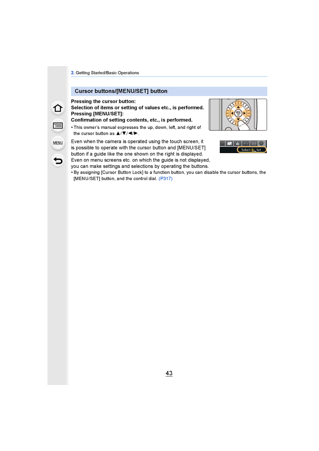 Panasonic DMCGH4YAGH, DMCGH4KBODY owner manual Cursor buttons/MENU/SET button 