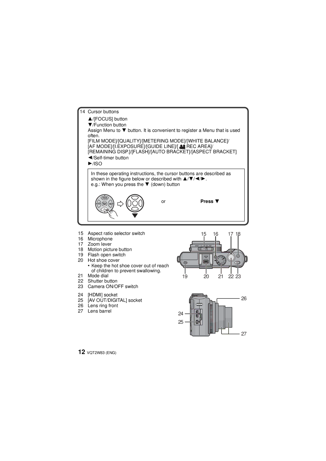 Panasonic DMCLX5K, VQT2W83, DMC-LX5 operating instructions Iso, Press 