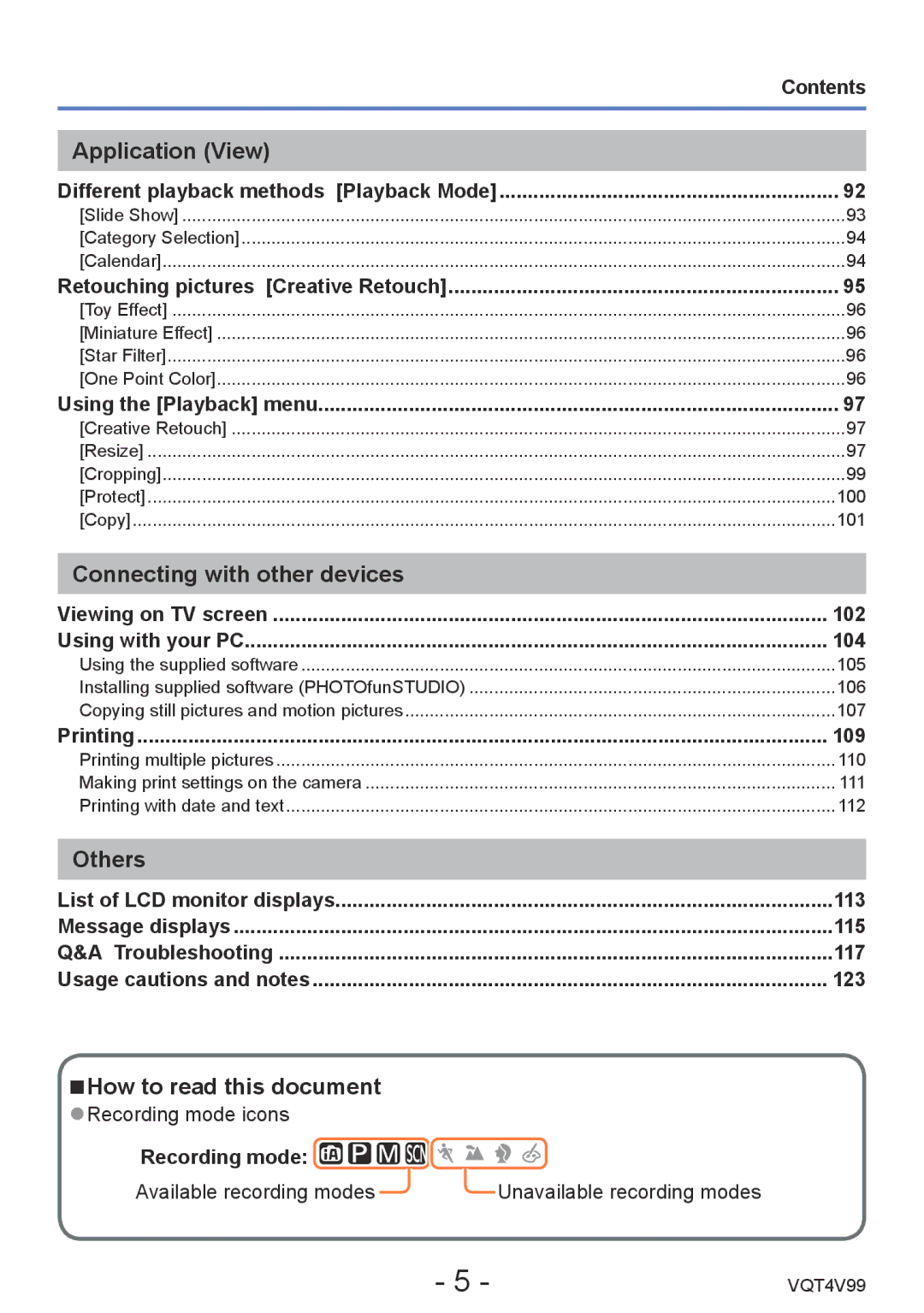 Panasonic VQT4V99, DMCLZ30K owner manual Application View, Connecting with other devices, Others 