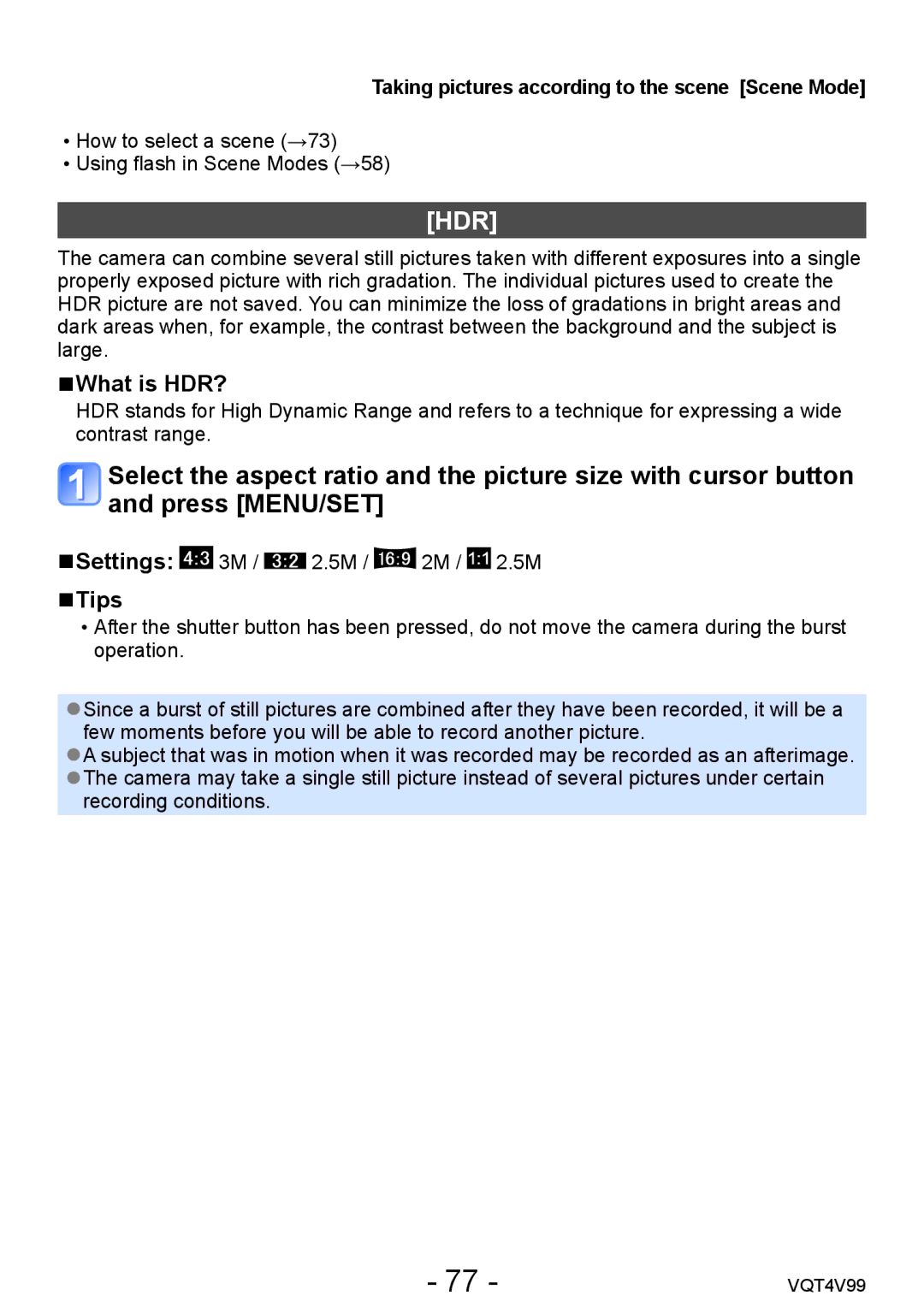 Panasonic VQT4V99, DMCLZ30K owner manual Hdr, What is HDR? 