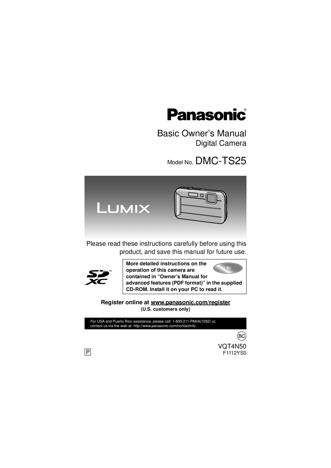 Panasonic DMCTS25K, DMCTS25W, DMCTS25R, DMC-TS25K, DMC-TS25W, DMC-TS25R owner manual Digital Camera 