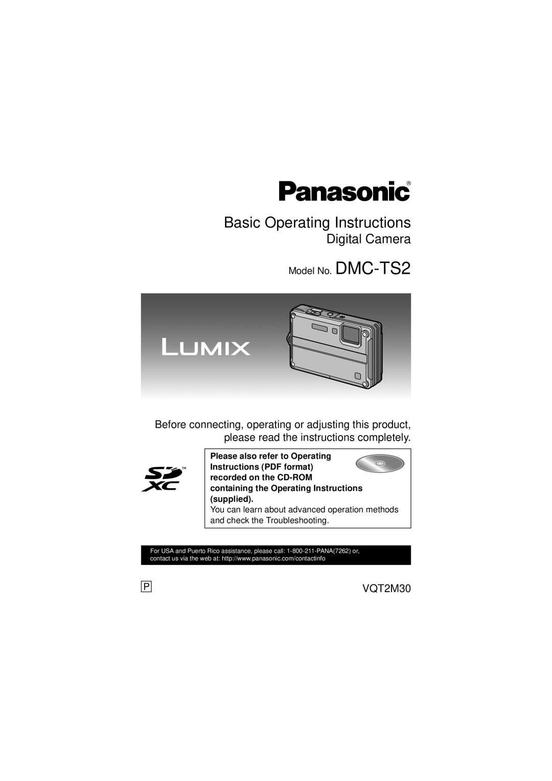 Panasonic DMCTS2D, DMCTS2S, DMCTS2A, DMC-TS2 operating instructions Basic Operating Instructions 