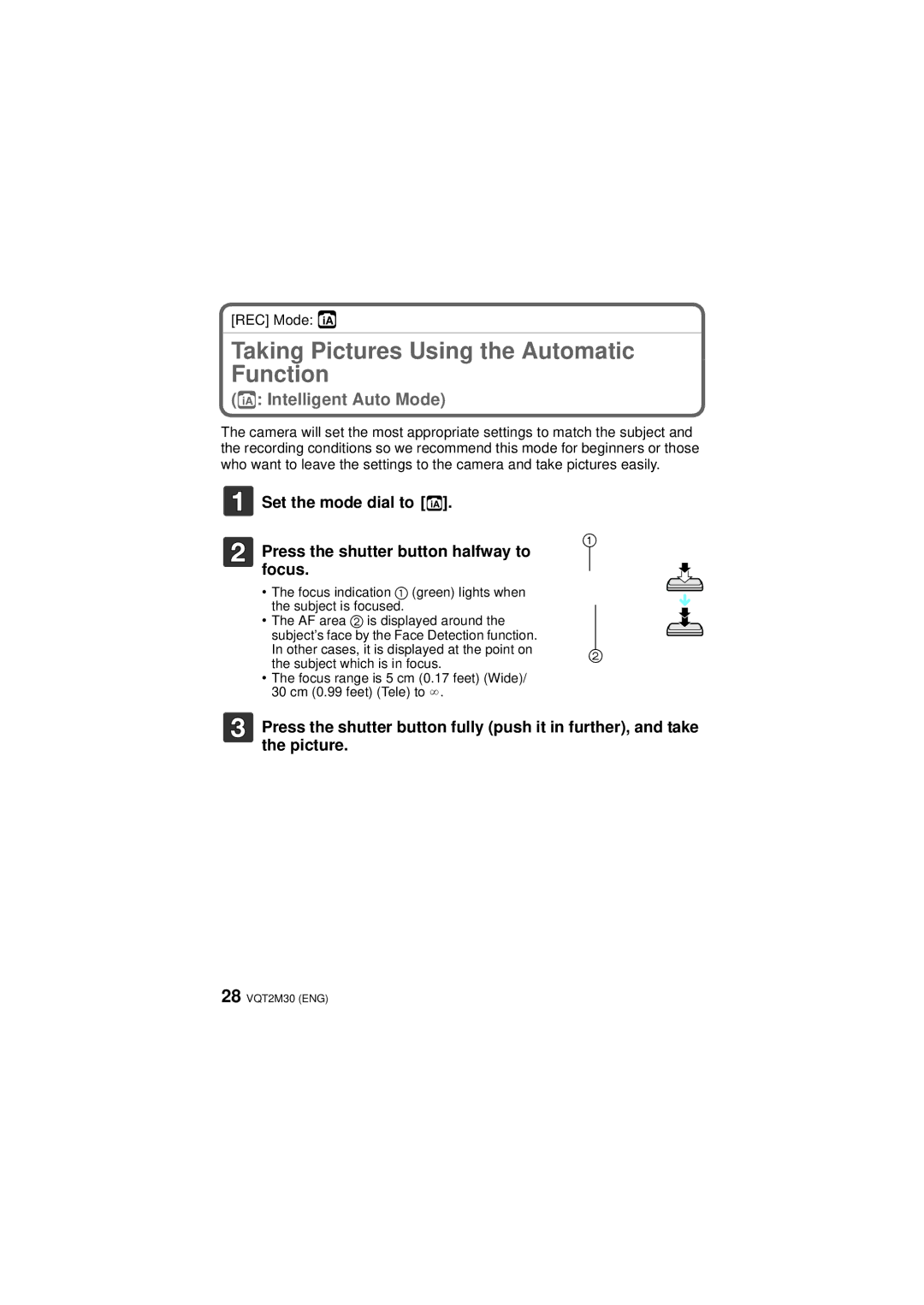 Panasonic DMCTS2S, DMCTS2D, DMCTS2A, DMC-TS2 operating instructions Taking Pictures Using the Automatic Function, REC Mode ñ 