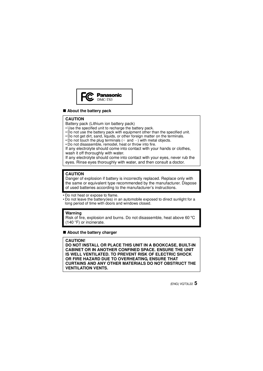 Panasonic DMCTS3S, DMCTS3D owner manual About the battery pack, About the battery charger 