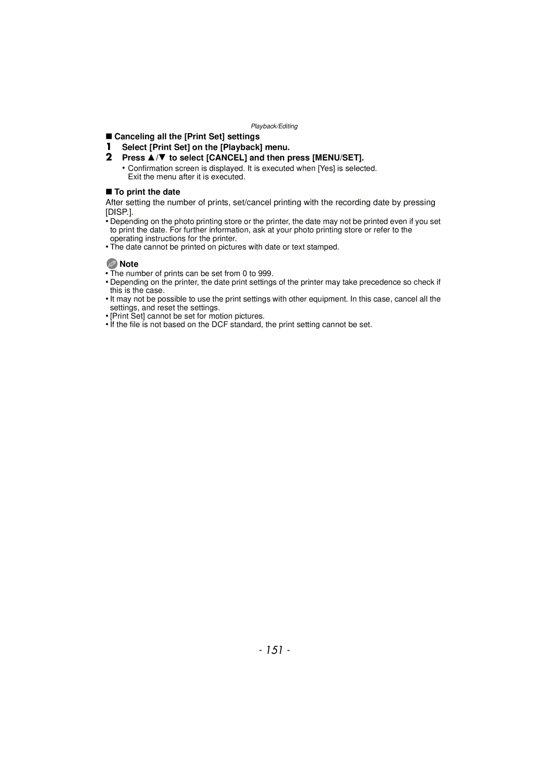 Panasonic DMCTS4D, DMCTS4K, DMCTS4A, DMC-TS4K owner manual 151, To print the date 