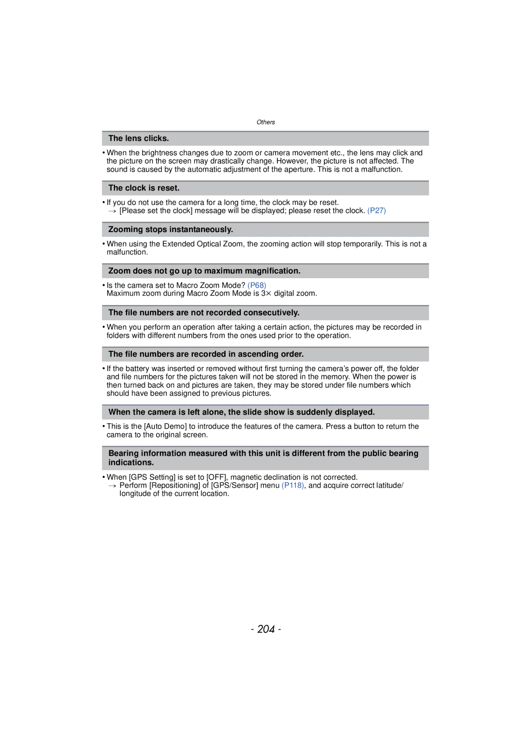 Panasonic DMCTS4K, DMCTS4D, DMCTS4A, DMC-TS4K owner manual 204 