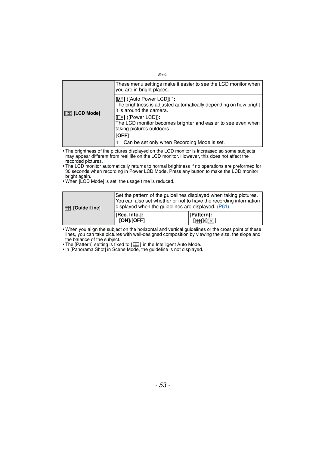 Panasonic DMC-TS4K, DMCTS4K, DMCTS4D, DMCTS4A owner manual ¢ Can be set only when Recording Mode is set, Rec. Info, On/Off 