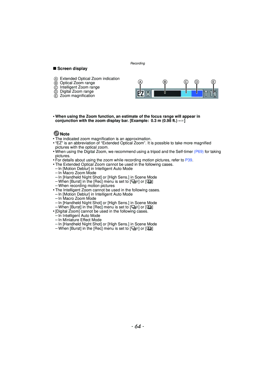 Panasonic DMCTS4K, DMCTS4D, DMCTS4A, DMC-TS4K owner manual Screen display 