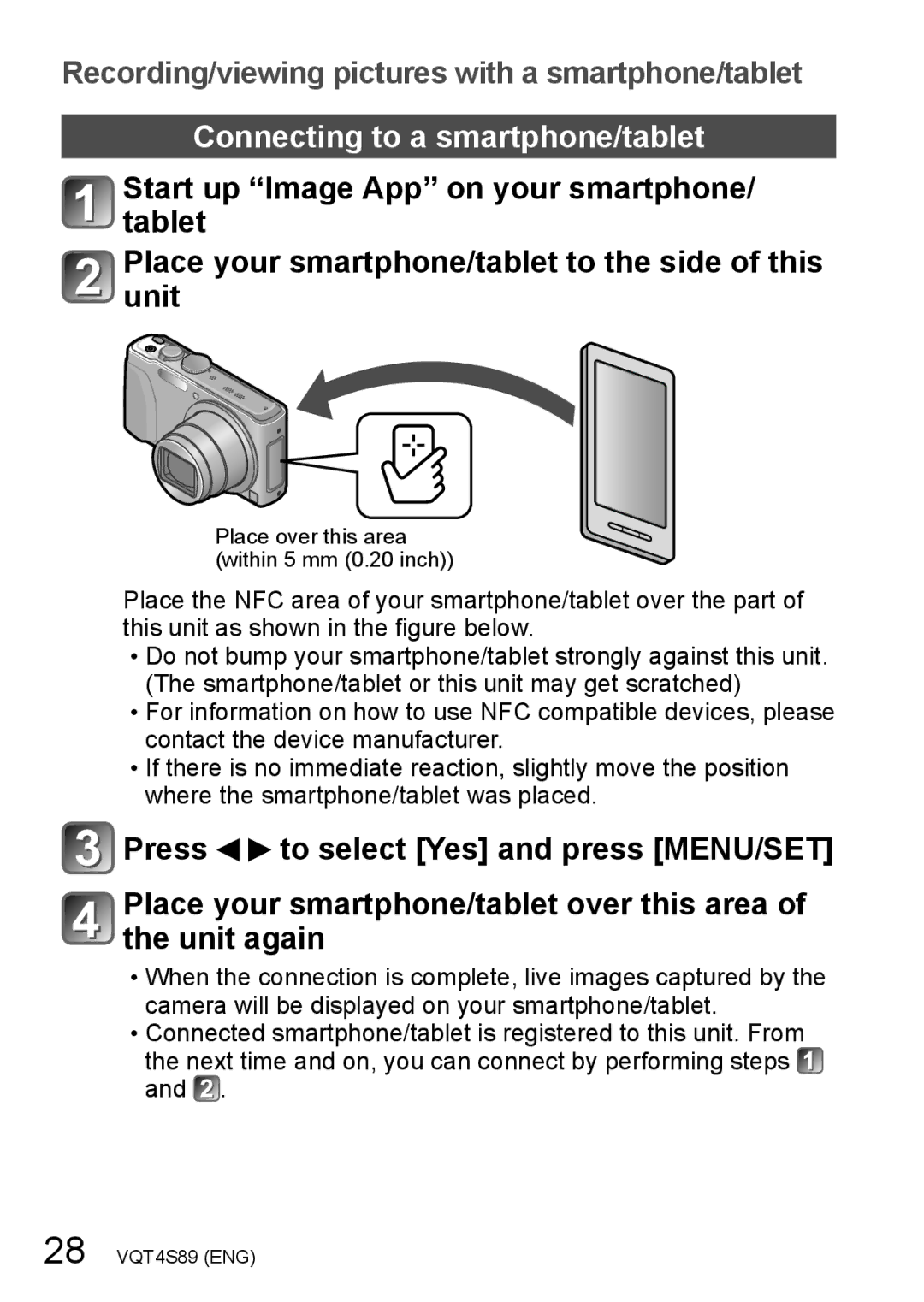 Panasonic DMC-ZS30, DMCZS30K, DMCZS30S owner manual Connecting to a smartphone/tablet 