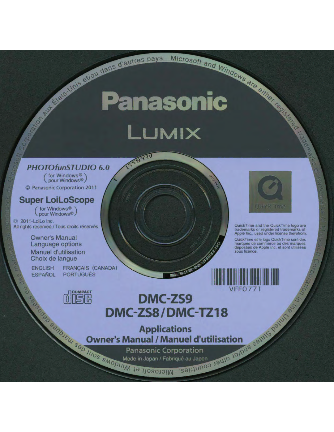 Panasonic DMCZS8K manual DMC-ZS9 C-ZS8/DMC-TZ18 