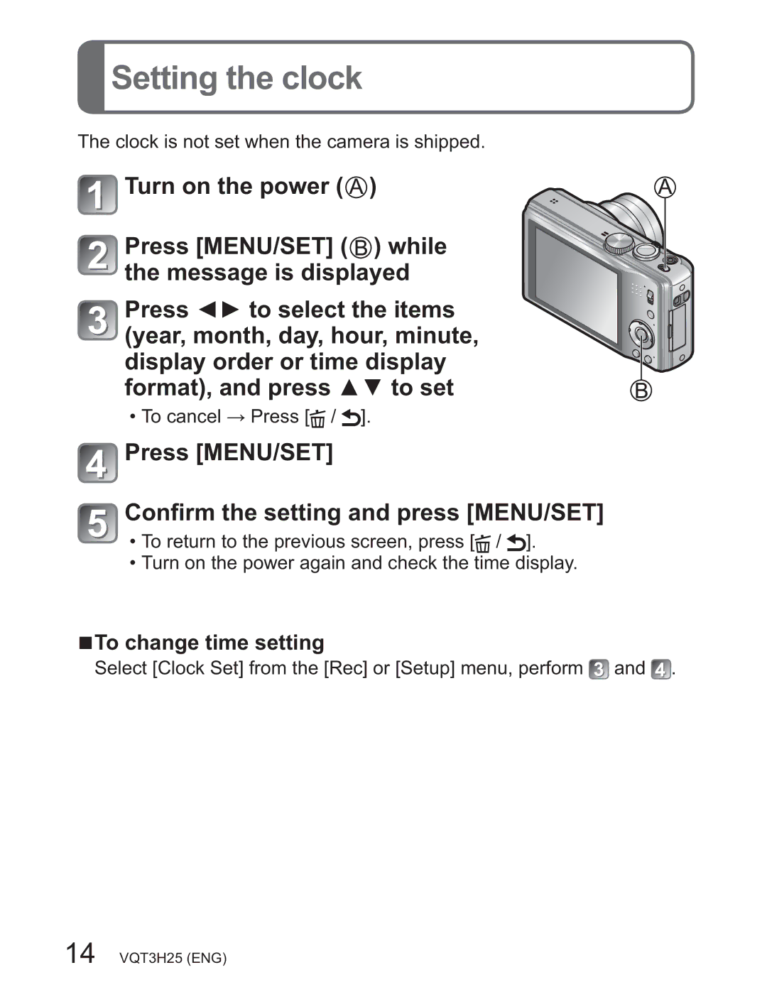 Panasonic DMCZS8K manual 6HWWLQJWKHFORFN, WkhPhvvdjhLvGlvsod\Hg 