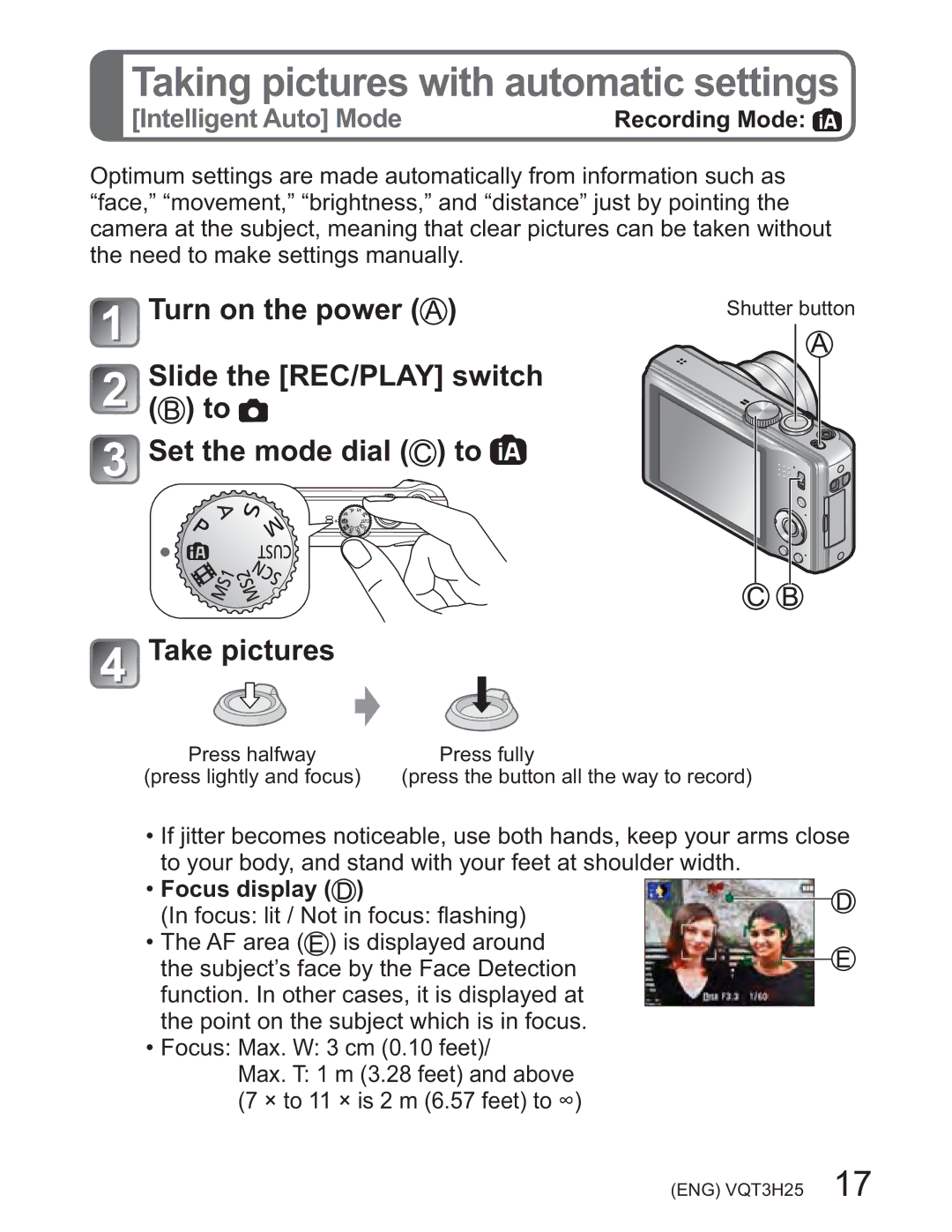 Panasonic DMCZS8K manual 7DNLQJSLFWXUHVZLWKDXWRPDWLFVHWWLQJV 