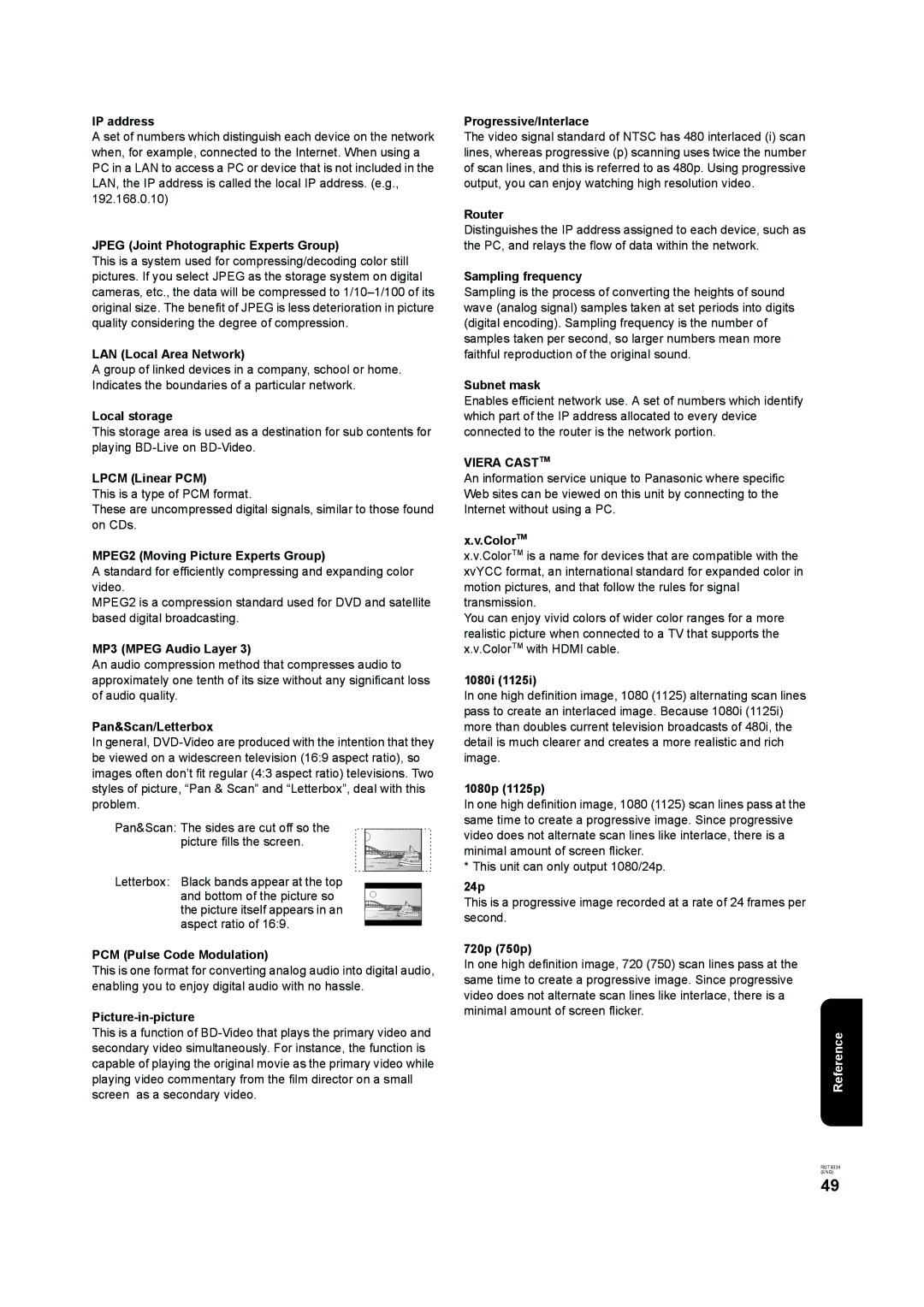 Panasonic DMP-B15 operating instructions Viera Casttm 