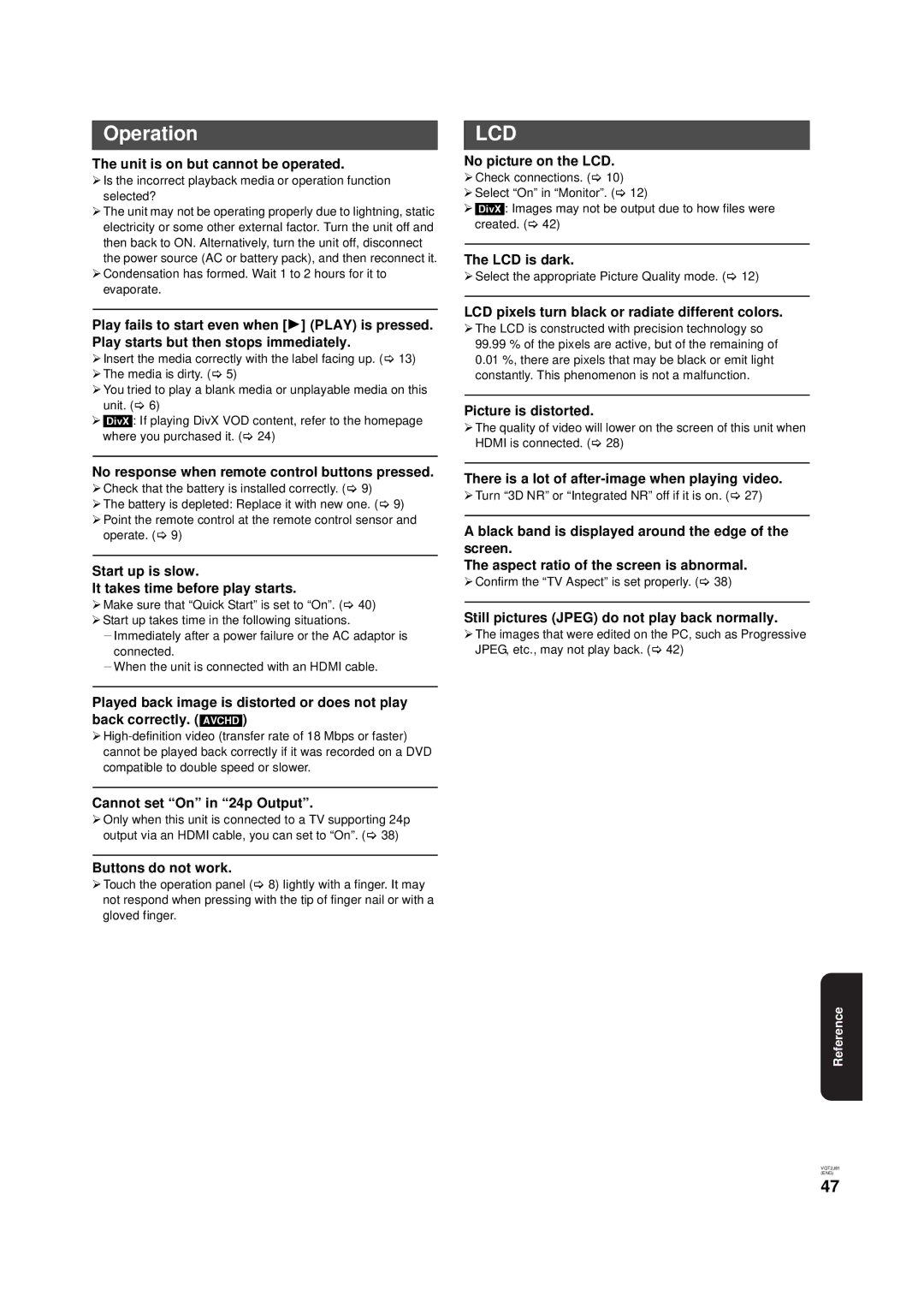 Panasonic DMP-B500 operating instructions Operation 