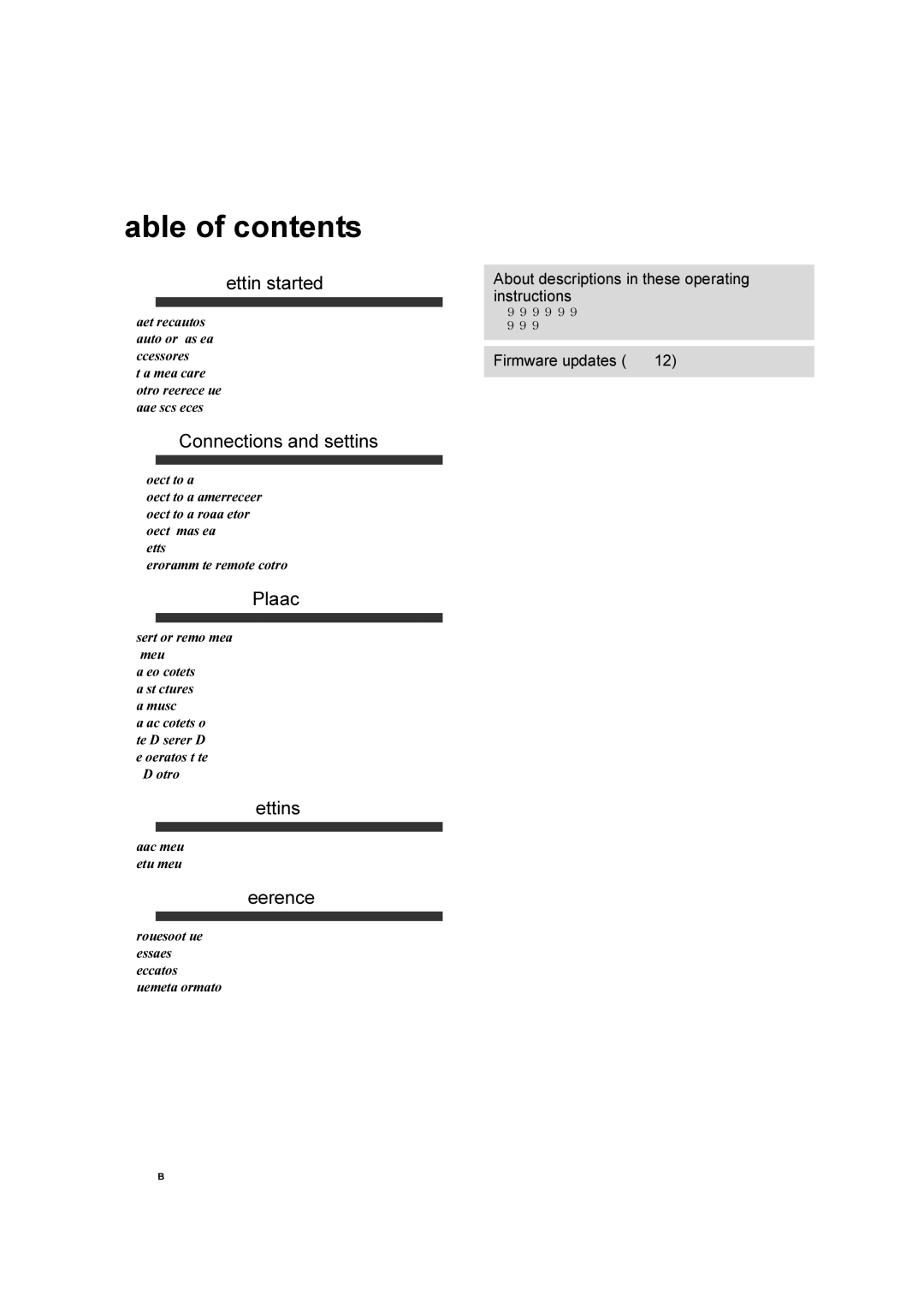 Panasonic DMP-BD75 manual Table of contents 