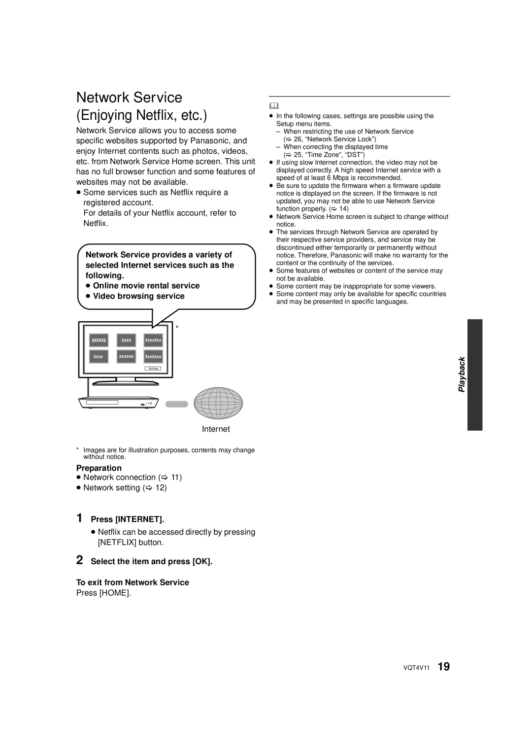 Panasonic DMP-BD79, DMP-BD89 owner manual ≥ Network connection ≥ Network setting, Press Internet 