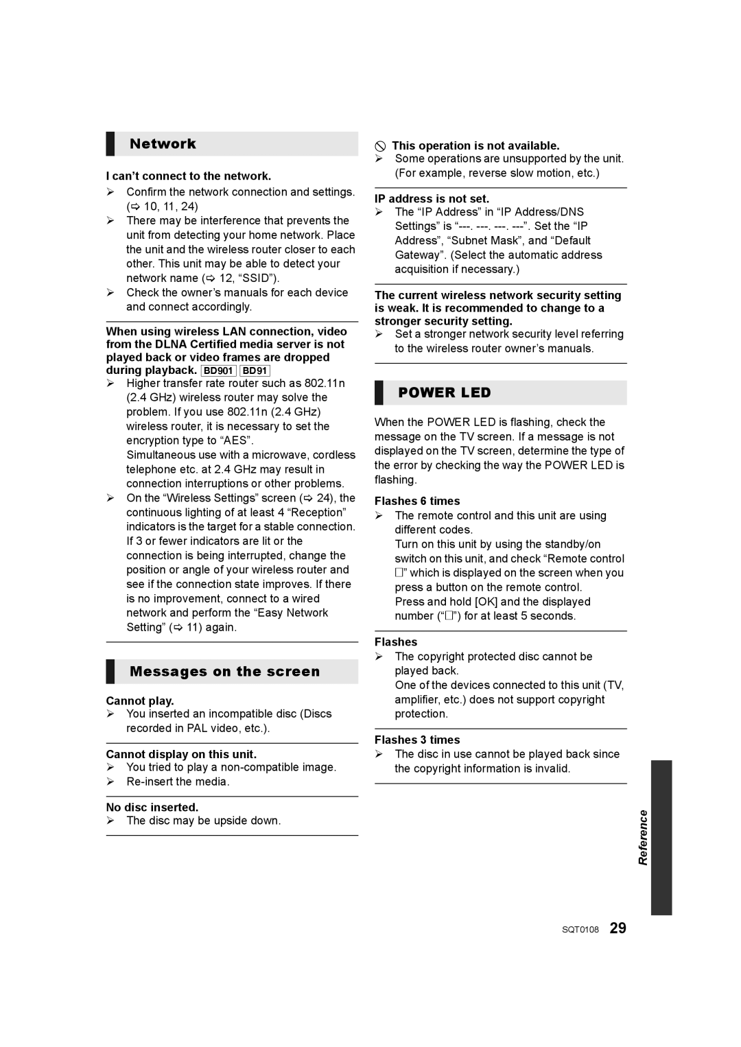 Panasonic DMP-BD81, DMP-BD91, DMP-BD901 owner manual Messages on the screen 