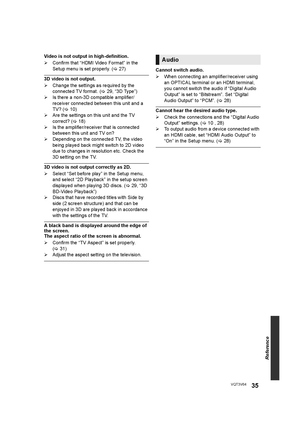 Panasonic DMP-BDT220 operating instructions Audio 