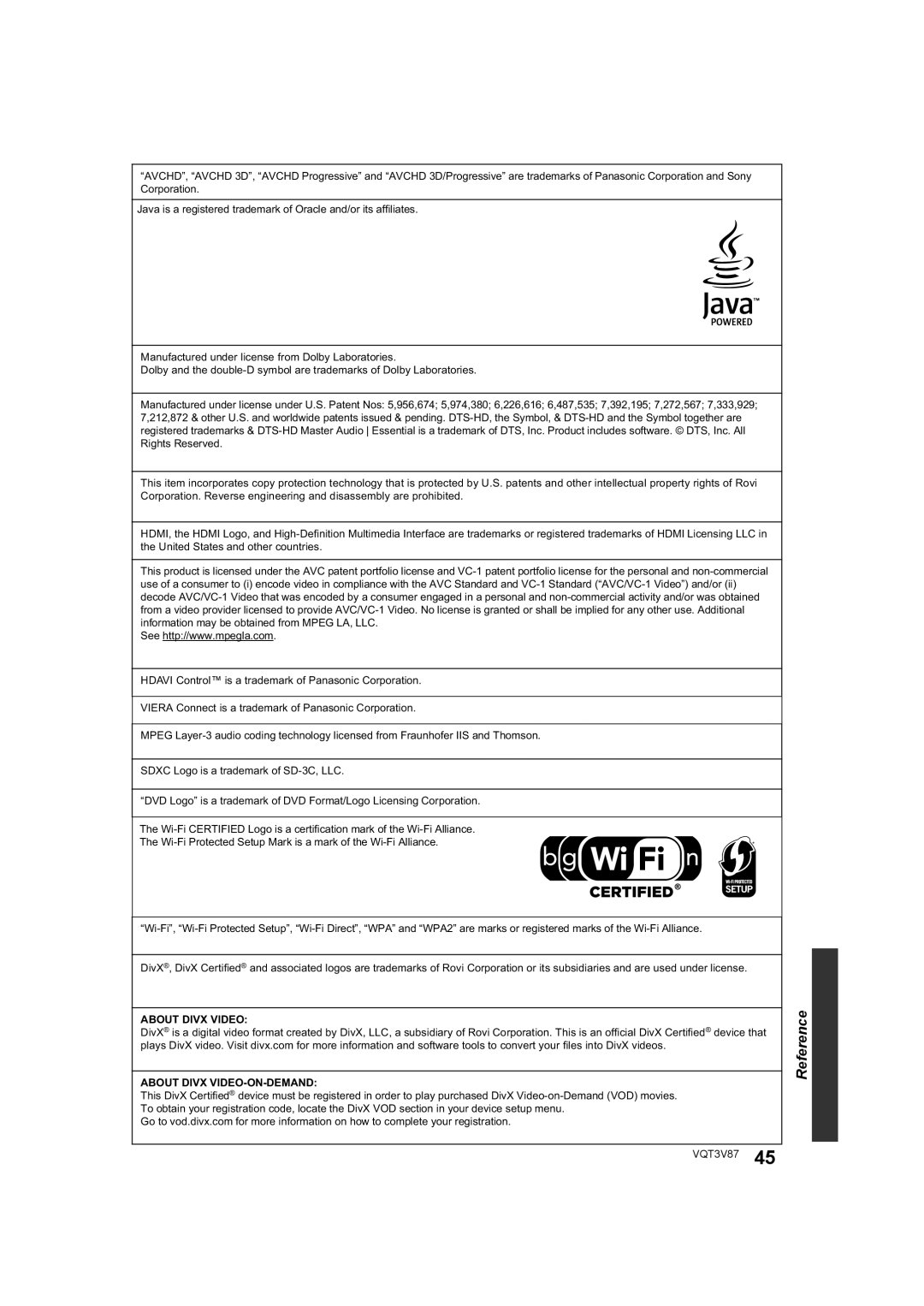 Panasonic DMP-BDT320 operating instructions About Divx Video About Divx VIDEO-ON-DEMAND 