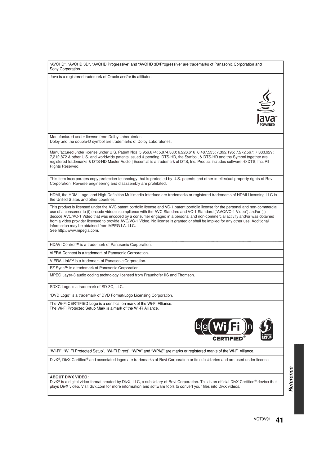 Panasonic DMP-BDT500 owner manual About Divx Video 