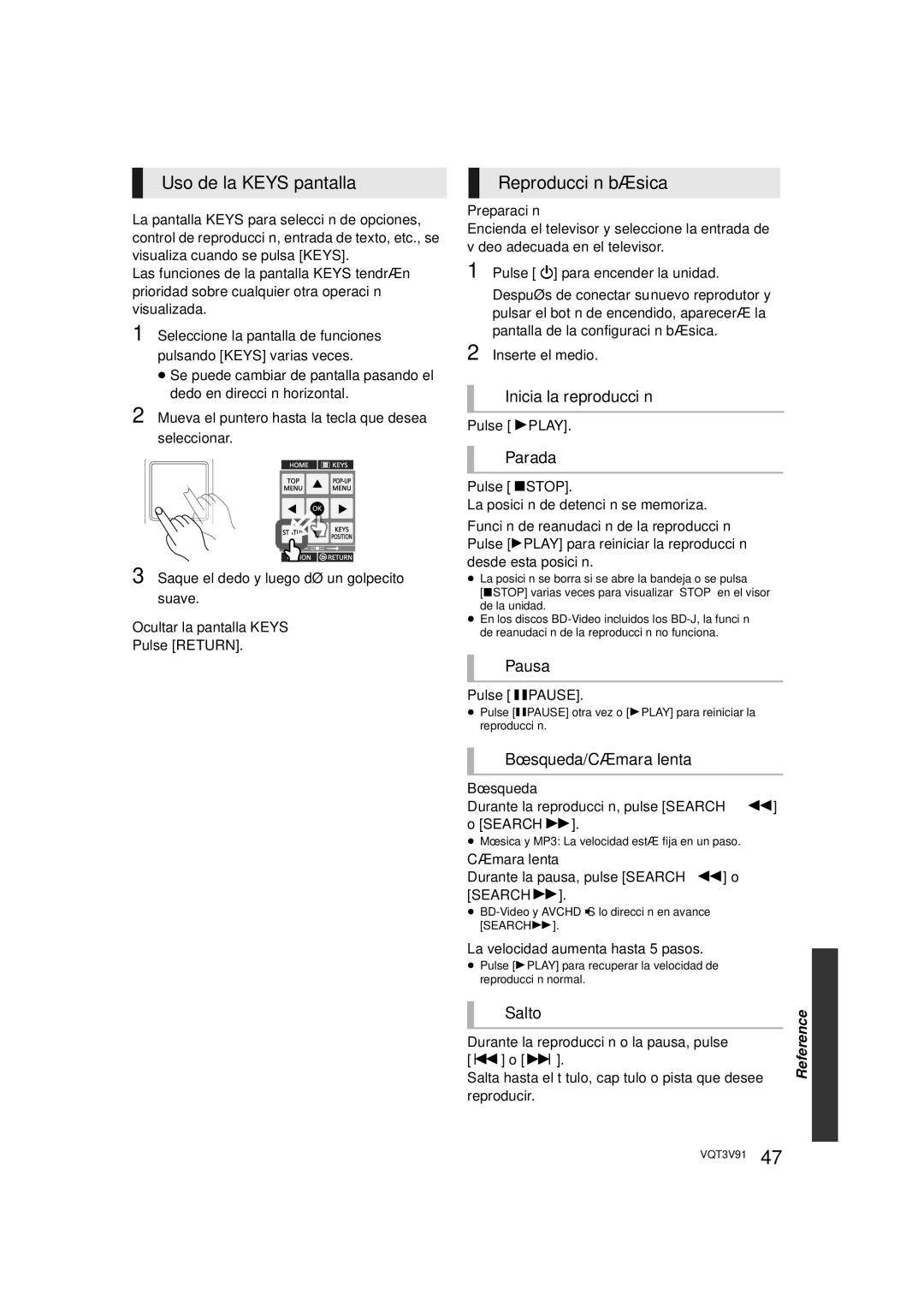 Panasonic DMP-BDT500 owner manual Uso de la Keys pantalla, Reproducción básica 