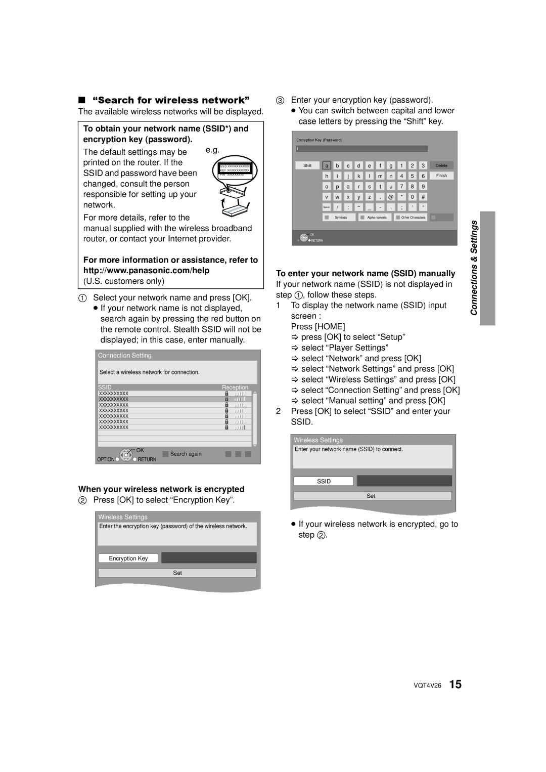 Panasonic DMP-BDT330, DMPBDT230 owner manual Search for wireless network, When your wireless network is encrypted 