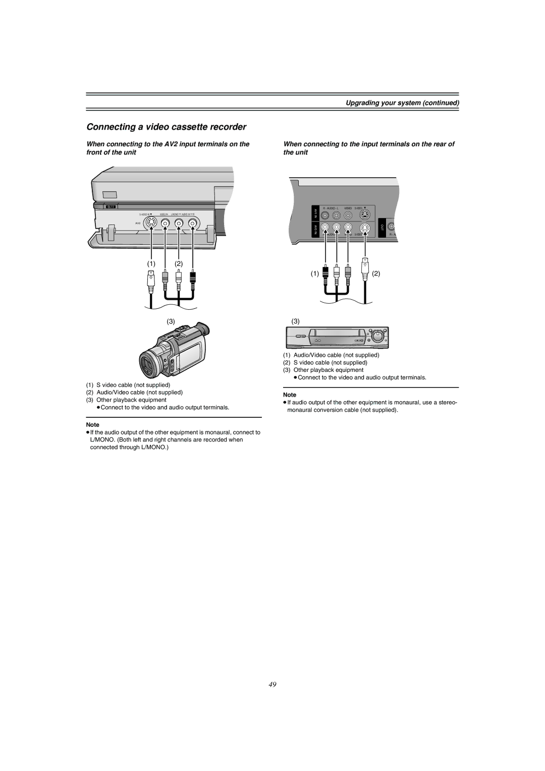 Panasonic DMR-E51 manual Connecting a video cassette recorder 