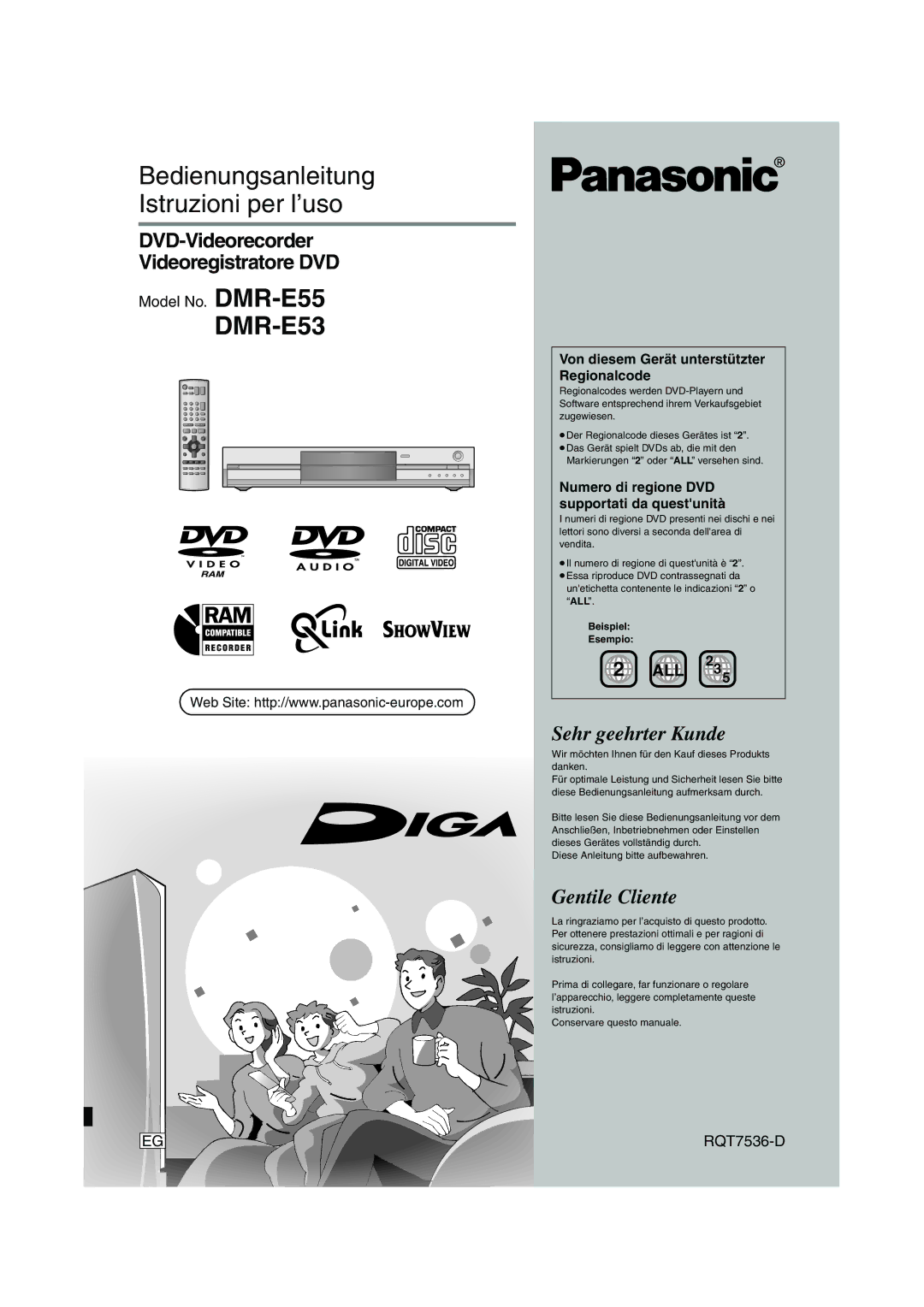 Panasonic DMR-E53 manual Beispiel Esempio 